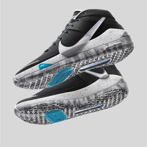 Nike KD13 Mens Kevin Durant No 7 Black and White High-Top Basketball Sneakers